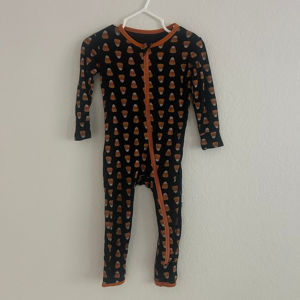 Kickee Pants Baby Bamboo Halloween Candy Corn Zippy 12-18 Months